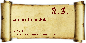 Ugron Benedek névjegykártya