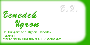 benedek ugron business card